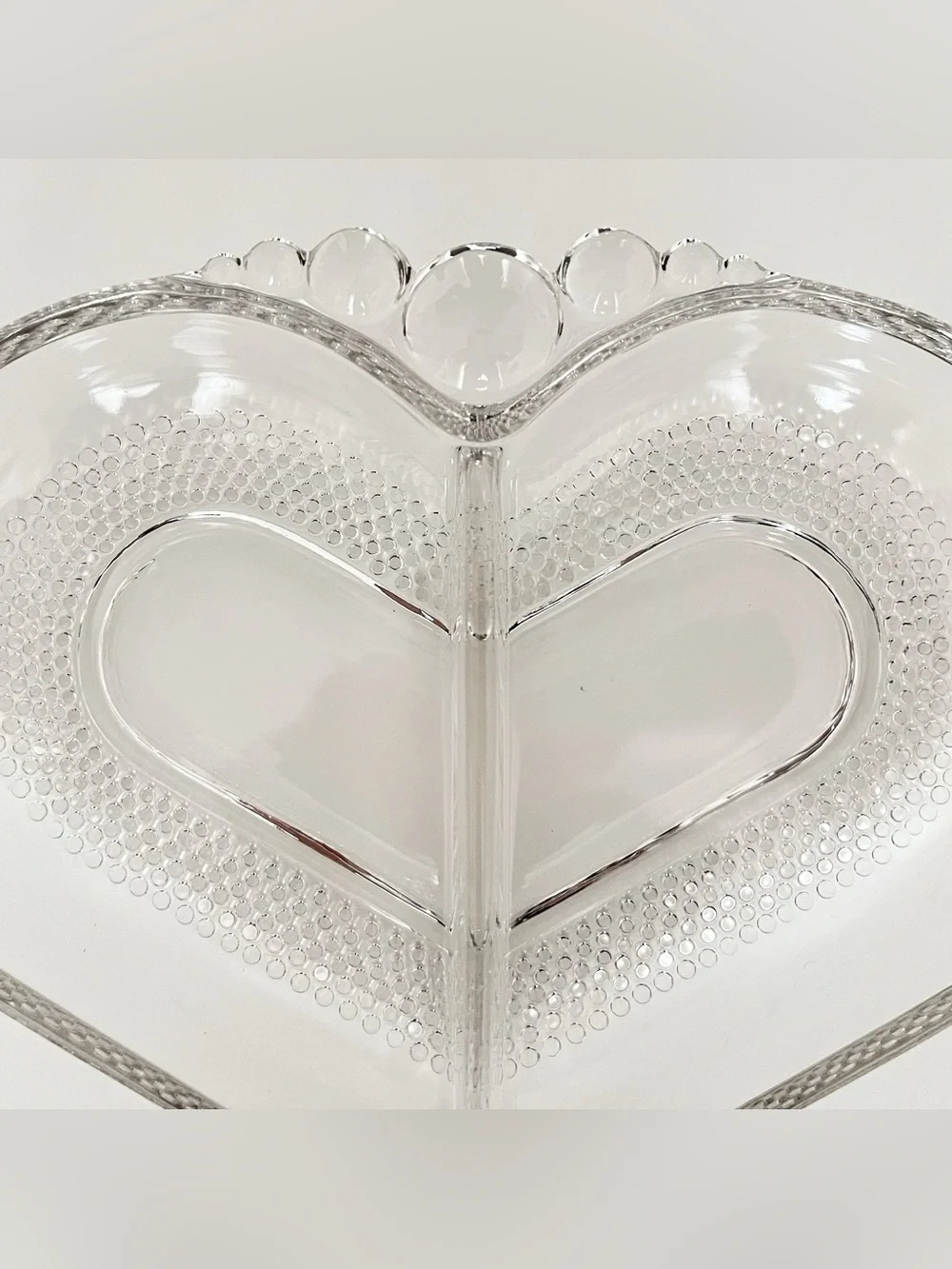 Vintage Duncan & Miller Clear Glass Heart Dish Jewelry Trinket Candy Valentine's